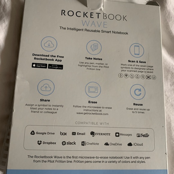 NEW IN BOX ROCKETBOOK WAVE, first microwave-to-erase smart notebook - Picture 2 of 8